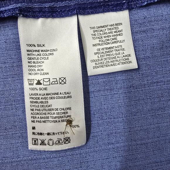 Tommy Bahama Silk Camp Shirt Men S Geometrical Print Short Sleeve Royal Blue - Picture 12 of 13